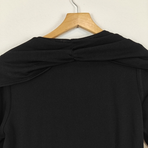 Exclusively MISOOK Knee Length Black Acrylic 3/4 Sleeve Cowl Neck Dress Size XS - Picture 12 of 13